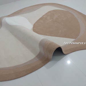 Handmade Tufted  premium Odd Shape Area Rug for Living Room, Bedroom , Lounge & Office, Designer Fine Wool Rug
