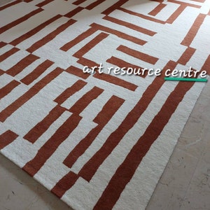 Hand Tufted Jarrett Rug Rust Off White Wool Rug 100% New Zealand Woolen Rug Modern Style Rugs 5x8 6x9 7x10 8x10 9x12 10x14 Large Rugs