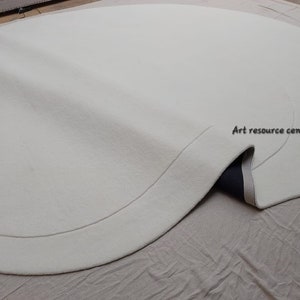 Hand Tufted Rug Kidney Shaped Bean Shaped Pearl White Rug Hand Tuft Tufted New Zealand Woolen Rug 5x8 6x9 7x10 8x10 9x12 Irregular shape Rug