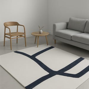 Modern Abstract Handmade Tufted  Area Rug for Living Room, Bedroom and Office, Contemporary Designer new Zealand Wool Rug, Gift for home