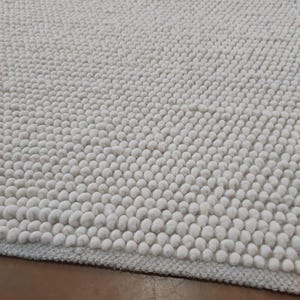 Hand Knitted Rug Chunky Wool Rug Loop Braided Rug Hand Woven Flat Weaved Ivory Off White Rug 5x8 6x9 7x10 8x10 9x12 10x14 Custom Bespoke Rug