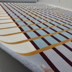 Modern Abstract colorful Geometric line 9x12 10x14 Hand Tufted area rug 100% Wool Rug for Living Room office lounge Bedroom rug Gift for hom