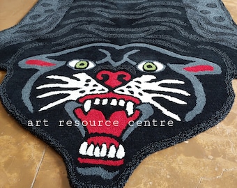 Premium quality  handmade Angry  tibetan tiger wool rug for living room ,bedroom  and kids room, animal shape  rug