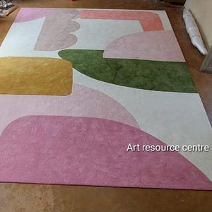 Premium Quality Modern Abstract 8x10 vibrant color Handmade Designer Woolen Tufted Area Rug for Living Room Lounge hall for fire place etc.