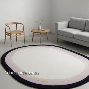 Minimalist Modern Abstract Irregular Shape Woolen Hand Tufted Designer Area Rug for Living Room Bedroom 4x6 5x8 6x9 8x10 8x11 9x12 10x14