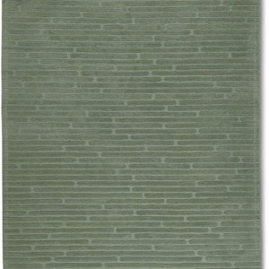 Premium Quality Modern Abstract sage 9x12 Handmade loop cut&stripes line Designer Woolen Tufted Area Rug for Living Room Bedroom Dining room
