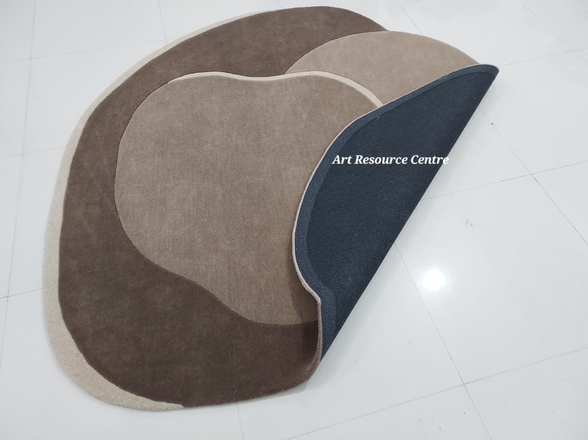 Buy Minimalist Sage Green and Baige Round Rug Premium Quality Irregular ...
