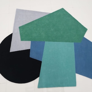 Minimalist Modern Abstract Irregular Shape Woolen Hand Tufted Designer Area Rug for Living Room Bedroom