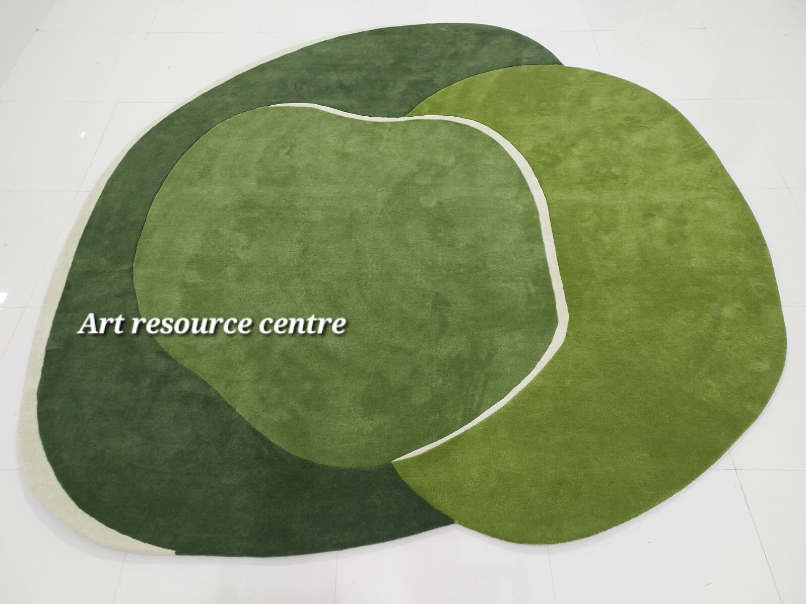 Buy Minimalist Sage Green and Baige Round Rug Premium Quality Irregular ...