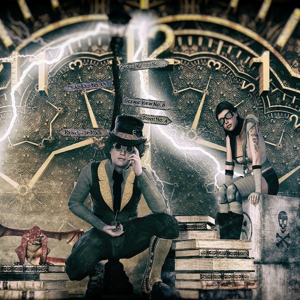 Fantasy, time, futur, horloge, karma, steampunk , gothique, photographie, art, poster mural, téléchargement numérique, digital download.