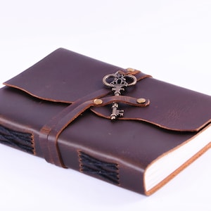Vintage Leather Journal, Handmade Line Paper, Beautiful, Book of Shadows, Sketchbook Notebook
