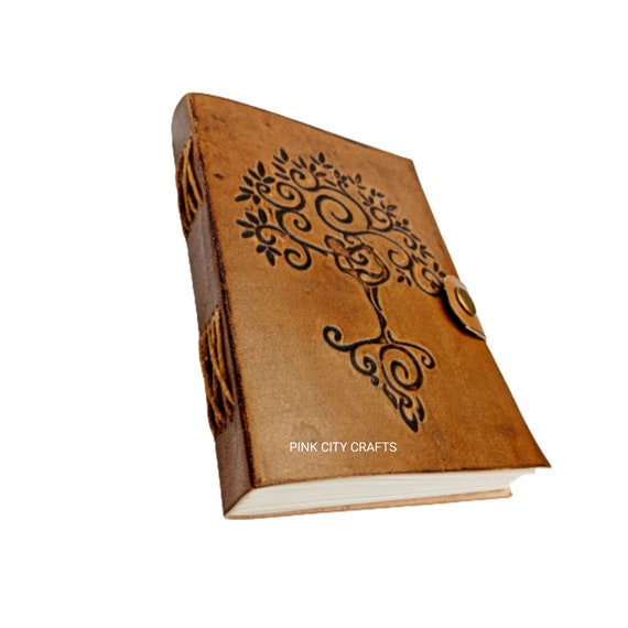  Leather Journal in Brown 8x6 Refillable Lined Paper Tree of  Life Handmade writing Notebook Diary leather Bound Daily Notepad for women  and men Writing pad Gift for Artist Sketch by