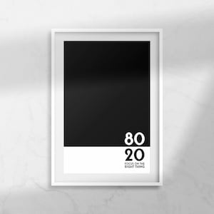 Pareto - 80/20 Principle | Motivational Poster | Printable Wall Art