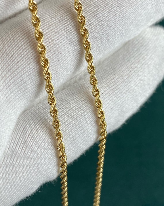 9ct Solid Gold Rope Chain 2mm - Etsy