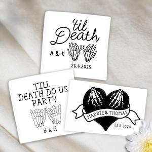 Custom Till Death Do Us Part Temporary Tattoos, Dark Gothic Wedding Tattoo, Bridal Party Favors, Gothic Romance, Halloween, Love Tattoos