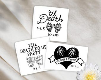 Custom Till Death Do Us Part Temporary Tattoos, Dark Gothic Wedding Tattoo, Bridal Party Favors, Gothic Romance, Halloween, Love Tattoos