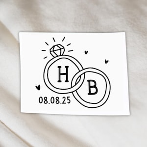 Benutzerdefinierte Fine Line Trauringe temporäre Tattoo, Hochzeit Ring Tattoo, Liebe Valentinstag, paar Namen, verbundene Ringe, Hochzeit Gunsten