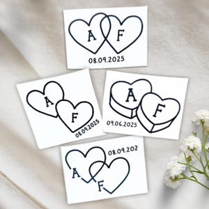 Custom Fine Line Herz Initialen temporäres Tattoo Custom, Hochzeit Tattoo, Liebe Valentinstag, Liebhaber Geschenk, Events Tattoo, Hochzeitsgeschenke