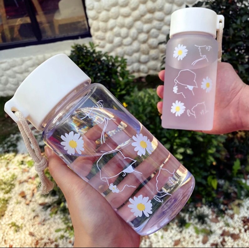 Daisy Flower Water Bottle/flower Water Bottle/480ml Etsy