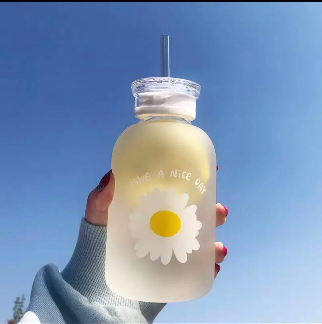 Daisy Flower Water Bottle/flower Water Bottle/480ml Etsy