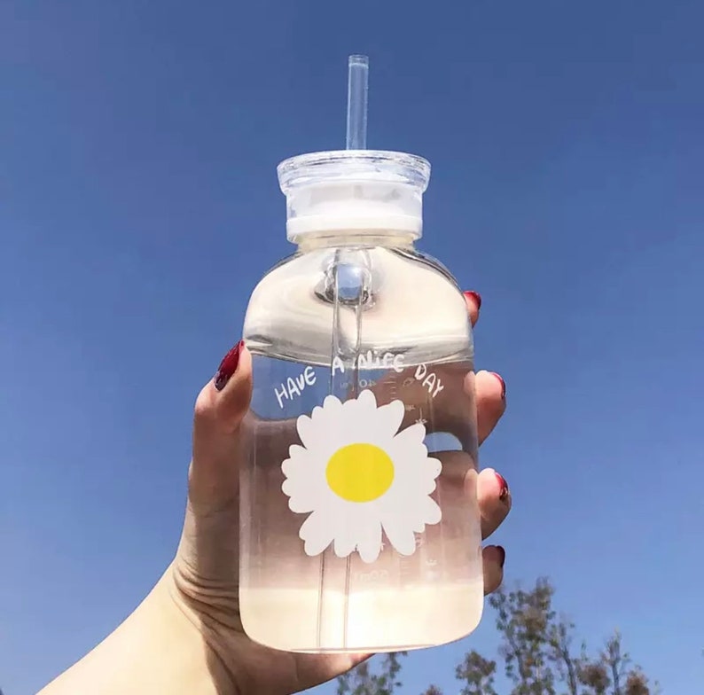 Daisy Flower Water Bottle/flower Water Bottle/480ml Etsy