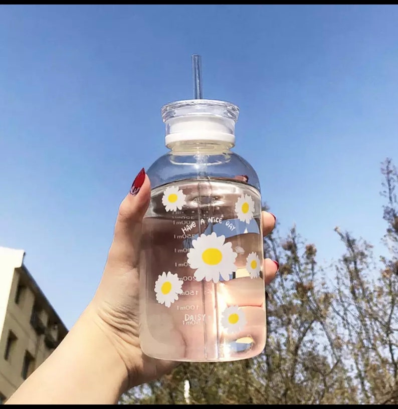 Daisy Flower Water Bottle/flower Water Bottle/480ml Etsy