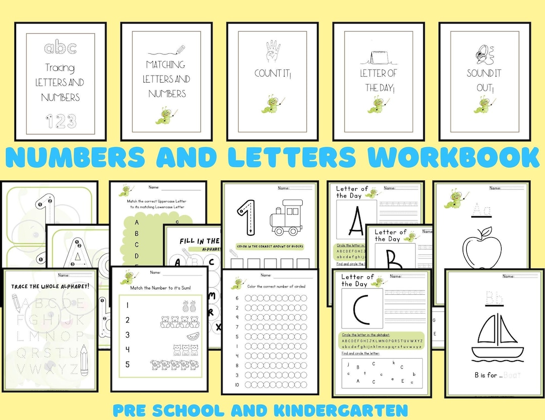 Pre-k - Kindergarten Worksheets - Letters and Numbers - Tracing ...