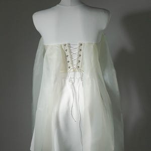 Beaded Heart Corset and Mini Satin Skirt Set for Women, Romantic Bridal Outfit image 5