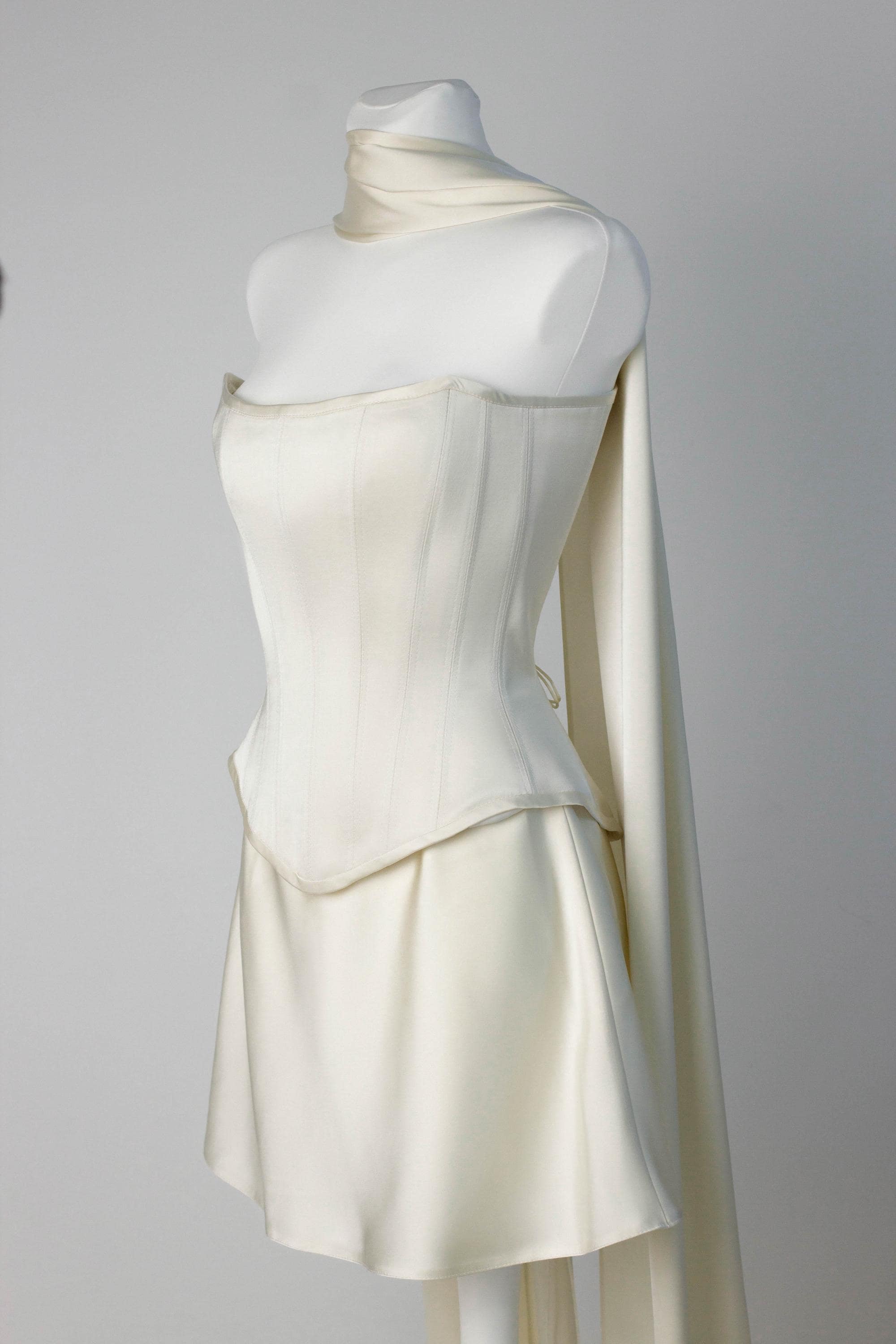 Short Reception Dress, Bridal Separate Corset and Skirt, Corset Wedding ...