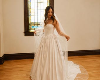 Custom Corset Dress with Lace-Up Back, Strapless Fairytale Wedding Gown, Elegant Outdoor Bridal Dress