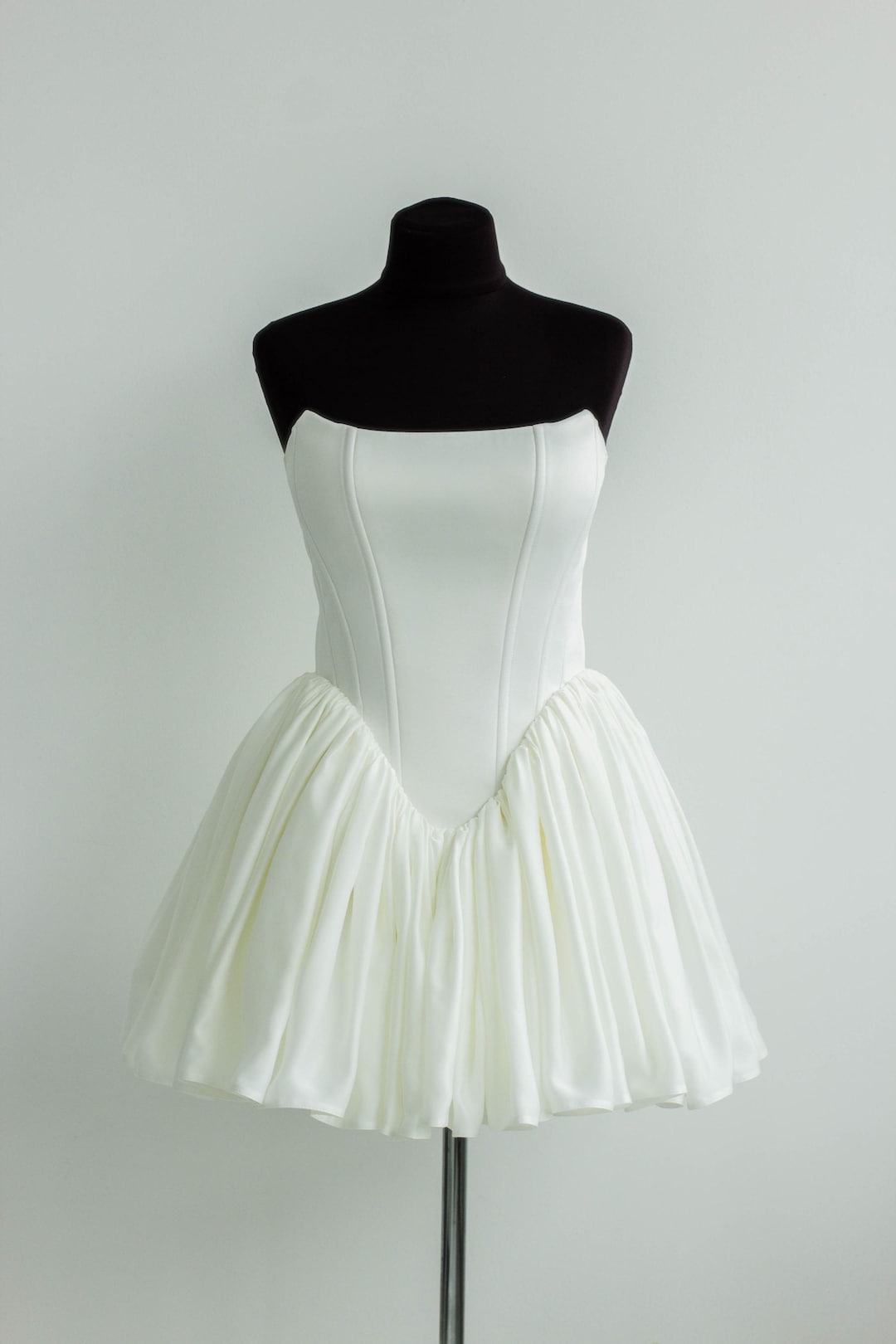 Silk Corset Dress - Short Wedding Dress With Flowing Skirt, Elegant and ...