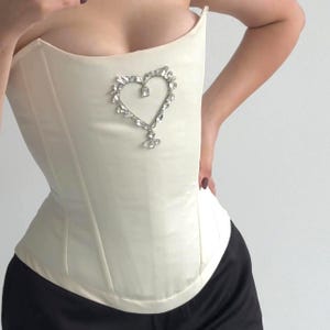 Wedding White Corset for Woman with Satin, Bridal Handmade Overbust Corset, Corset Top Waist Chinser, Simple & Elegant, Custom, Romantic