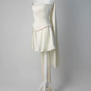 Short Reception Dress, Bridal Separate Corset and Skirt, Corset Wedding Dress, Mini Bride Dress, Civil Wedding Dress, Elegant Cocktail Dress image 8