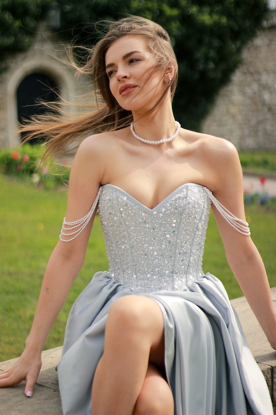 formal dress wedding guest Elegant High Low Two Piece Sheath Wedding Guest Dress