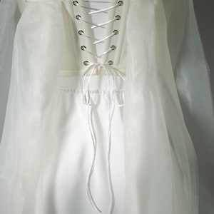 Beaded Heart Corset and Mini Satin Skirt Set for Women, Romantic Bridal Outfit image 7