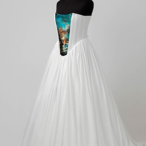 Rococo Bridal Dress, Simple Wedding Dress, Fantasy Corset Dress, Renaissance Dress, White Elegant Bridal Gown, Matte Satin, Cosplay Outfit
