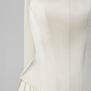 Short Reception Dress, Bridal Separate Corset and Skirt, Corset Wedding Dress, Mini Bride Dress, Civil Wedding Dress, Elegant Cocktail Dress image 5