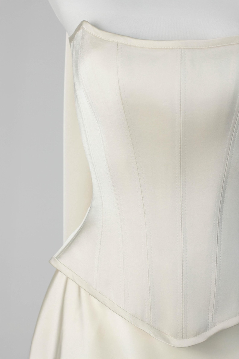 Short Reception Dress, Bridal Separate Corset and Skirt, Corset Wedding Dress, Mini Bride Dress, Civil Wedding Dress, Elegant Cocktail Dress image 5