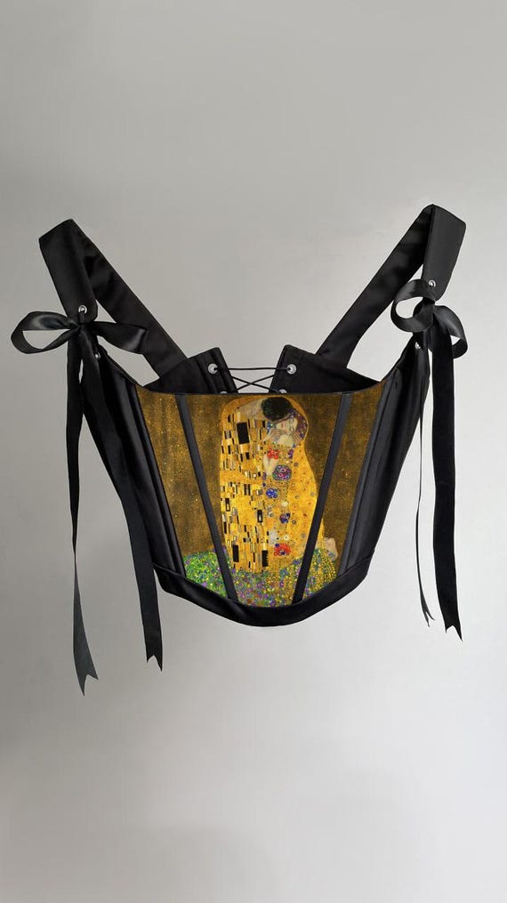 Custom Overbust Women Corset, Gustav Klimt display picture 1