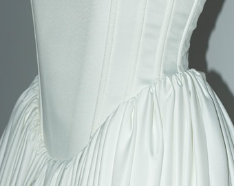 Elfenbein Maß Seide Korsett Brautkleid, Handgemachte Brautkleid