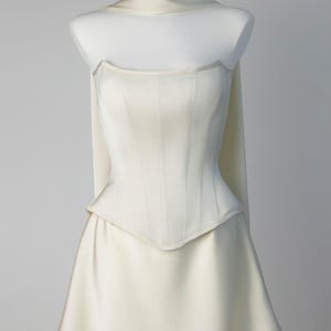 Short Reception Dress, Bridal Separate Corset and Skirt, Corset Wedding Dress, Mini Bride Dress, Civil Wedding Dress, Elegant Cocktail Dress image 2