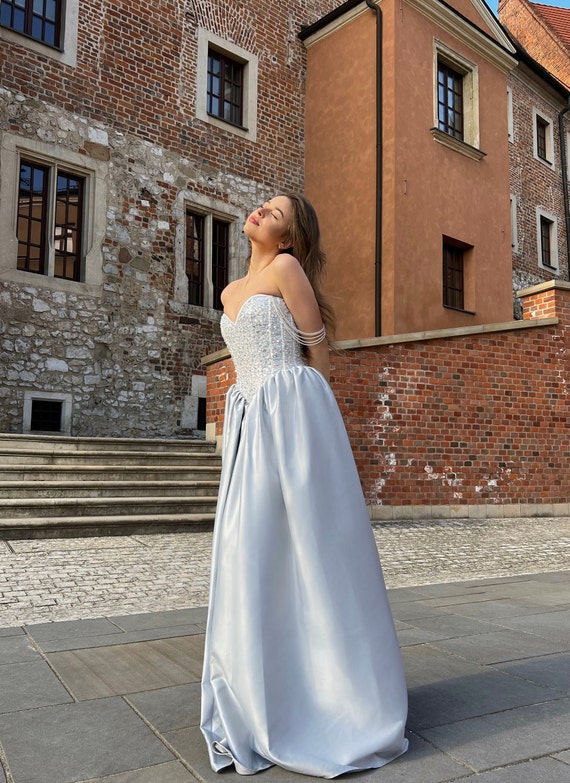 sachin and babi light blue dress Silver Homecoming Dresses | Short Silver Hoco Dresses main image 0
