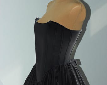 Black Wedding Dress - Gothic Corset Ball Gown, Dark Fairytale Bridal Dress, Alternative Wedding Dress, Custom Handmade Elegance