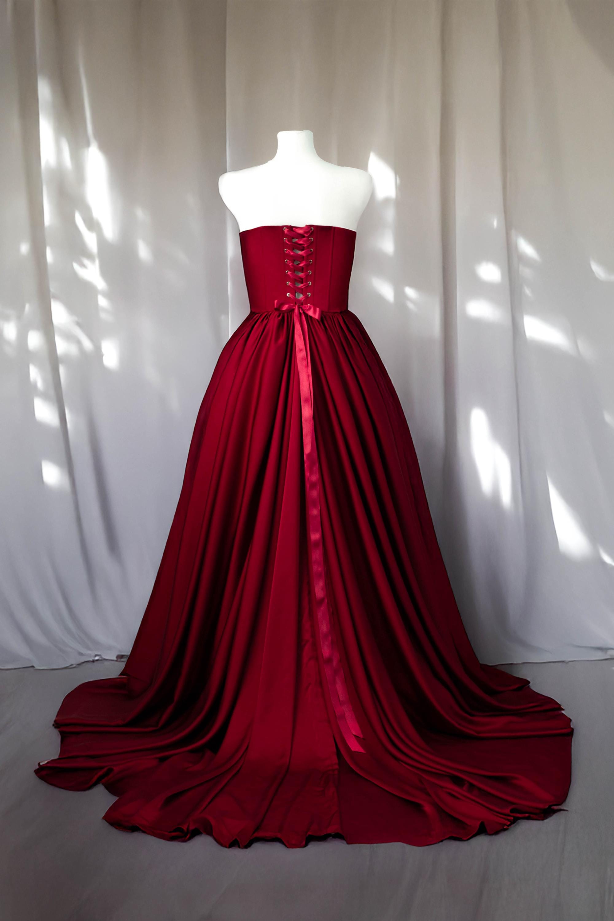 red corset wedding dress BARONESS: Red Wedding Dress IVORY BLACK