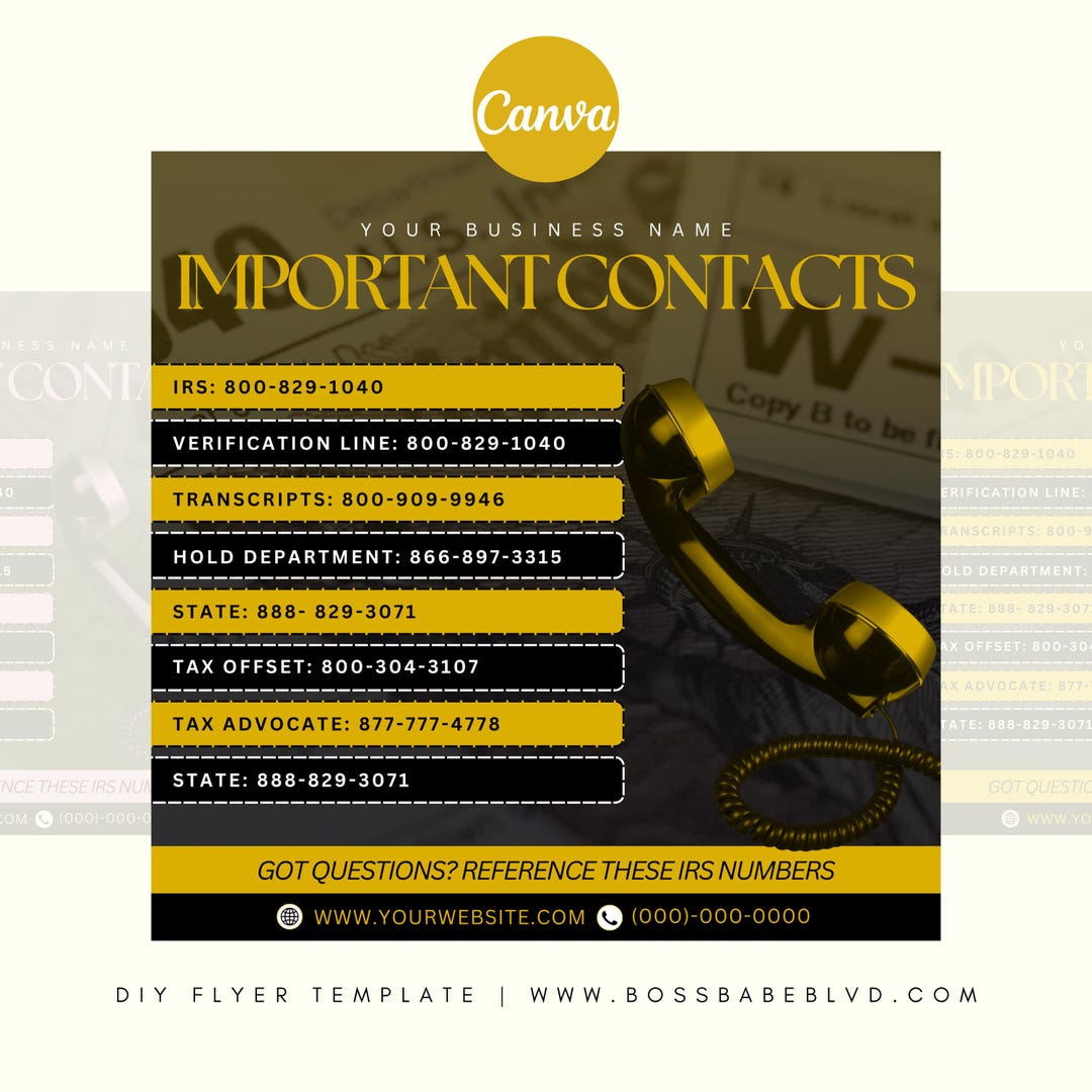 税務申告書作成担当者の重要な連絡先 | IRS参照番号 | 税金還付サポート電話番号 | クライアントリソースフライヤー | 税務申告書作成フライヤー  - Etsy 日本