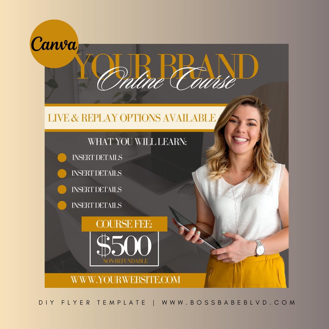 Masterclass Flyer Template, Business Course Ad (canva) - Etsy