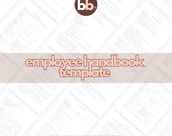 Employee Handbook Template, Employee Welcome Packet, New Hire Onboarding, Human Resources Documents
