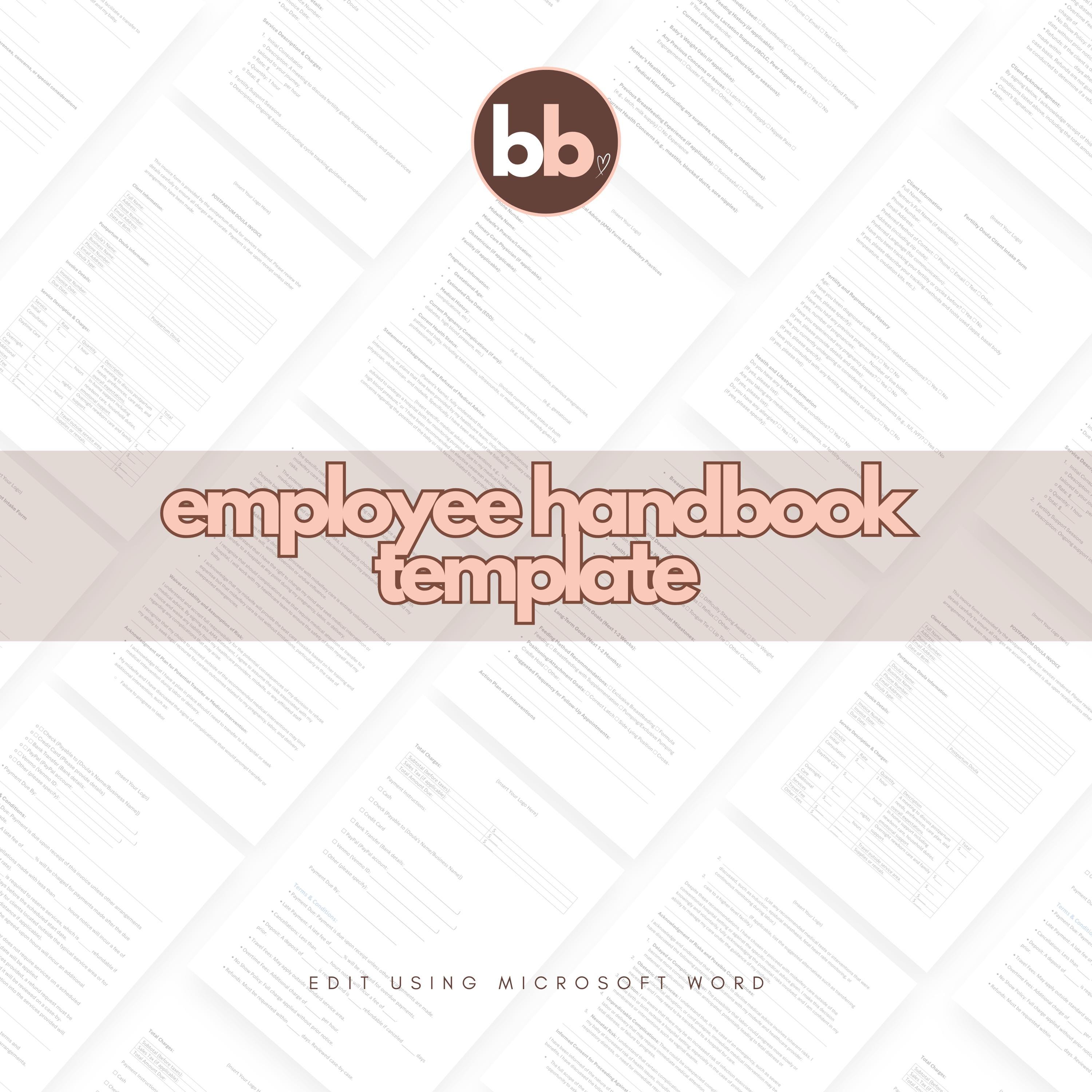 Employee Handbook Template, Employee Welcome Packet, New Hire ...