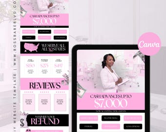 Tax Preparer Website Template | DIY Canva One-Page Design