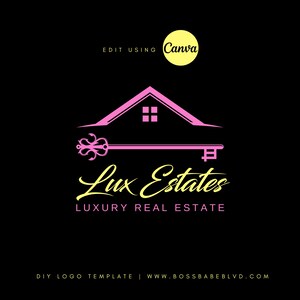Real Estate Agent DIY Logo Template, Real Estate Properties Logo, Real Estate Investor Logo, Realtor Logo, House Logo, Interior Design Logo